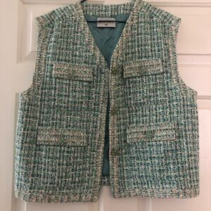 Chanel Turquoise Vest Sz 40